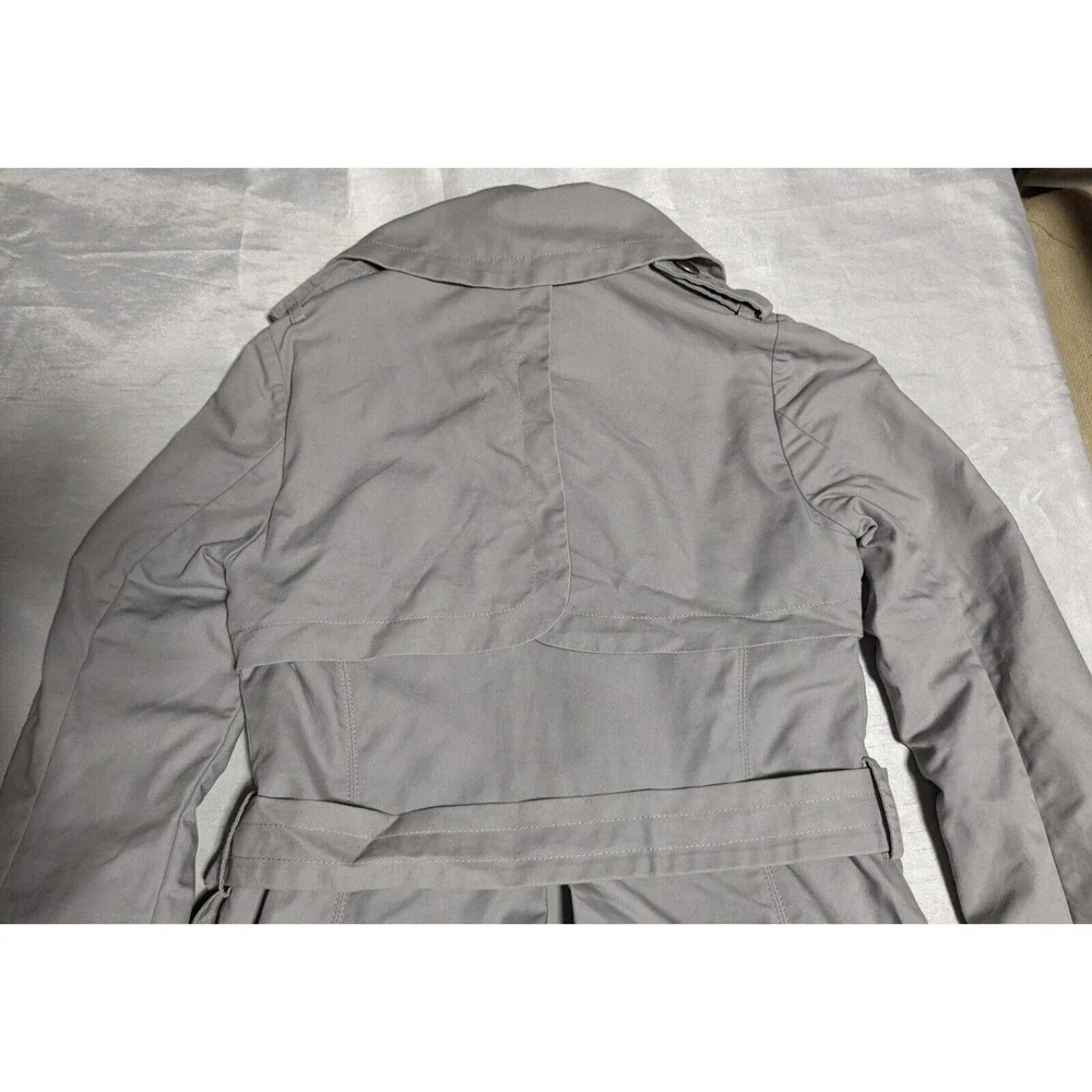 TED BAKER LONDON Women Size 2 Gray Belted Lined Full Zip Trench Coat - Picture 15 of 16